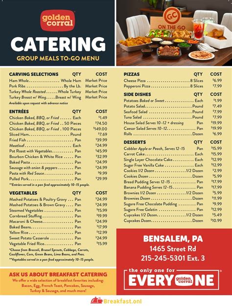 Golden Corral Menu Breakfast 2024 with Price - Hours, Items, Buffet, Nutrition, Deals, Specials ...