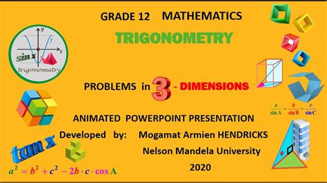 3D problems (trigonometry) Grade 12 video - YouTube