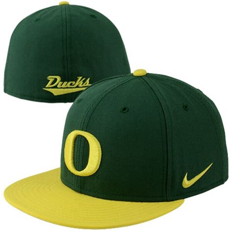 Nike Oregon Ducks True Authentic Fitted Baseball Hat - Green/Yellow ...