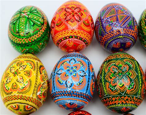 24 Easter Painted Eggs Wooden Ukrainian Pysanky Pysanka. | Etsy