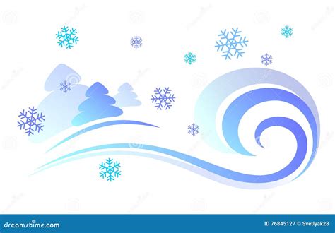 Vector Illustration of a Snowstorm. Stock Illustration - Illustration ...