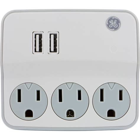 GE 3-Outlet 2 USB Outlet Adapter, 1.0 Amp - Walmart.com