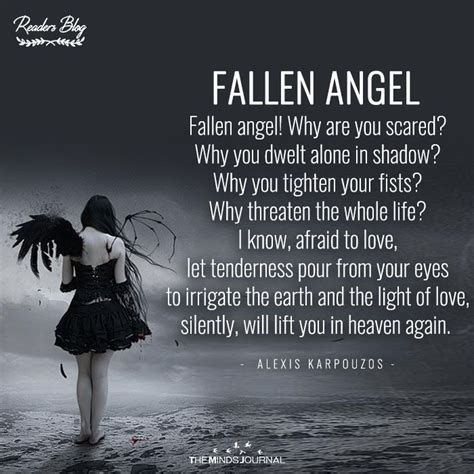 Fallen Angel! Why Are You Scared? Why You Dwelt Alone In Shadow? | Fallen angel quotes, Angel ...