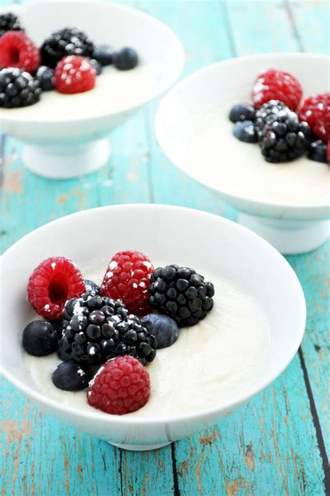 Greek Yogurt Custard with Fresh Berries | Farmgirl Gourmet