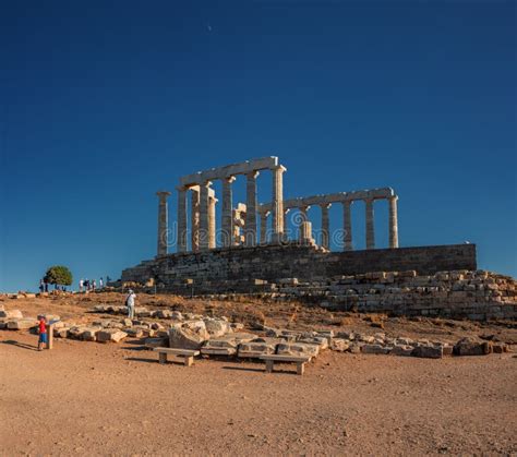 Breathtaking View on the Famous Temple of Poseidon Cape Sounio Editorial Stock Photo - Image of ...