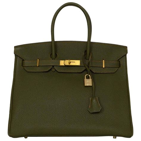 Hermes Olive Green Togo Leather Special Order 35cm Birkin Bag GHW at ...