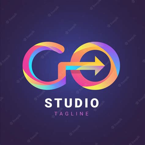 Premium Vector | Gradient colored go logo template