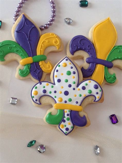 Mardi Gras Cookies one dozen decorated cookies