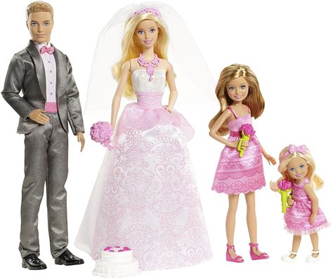 Barbie Doll Wedding Set Family Doll House People Pretend Play Princess ...