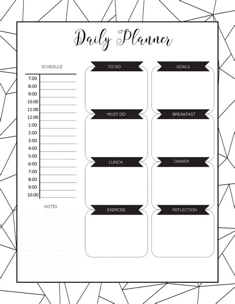 Free daily schedule planner template - logoseka