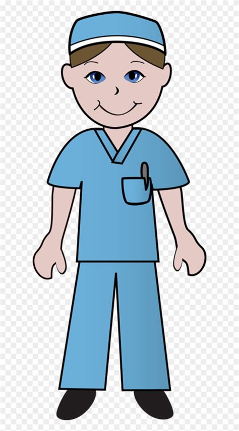 Free Clip Art Of Doctors And Nurses Nurse In Blue Scrubs - Cartoon Person In Scrubs - Png ...