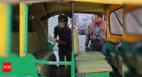 Covid-19: Disinfection drive for autos and e-rickshaws in Delhi | Delhi News - Times of India