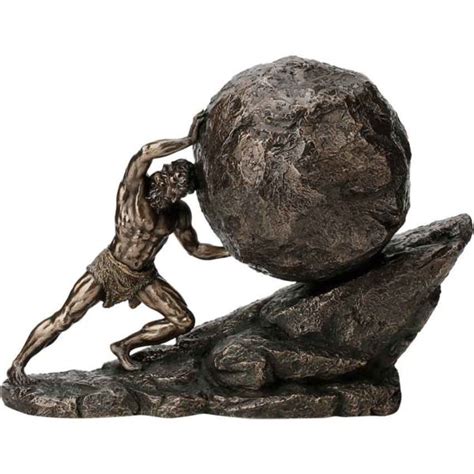 Sisyphus and the Eternal Boulder Statue