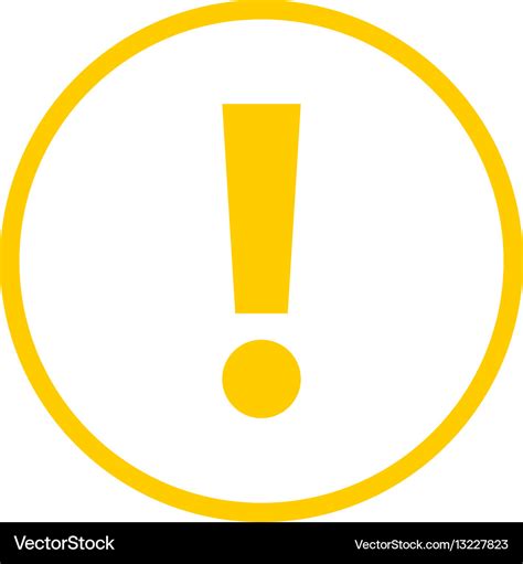 Yellow circle exclamation mark icon warning sign Vector Image