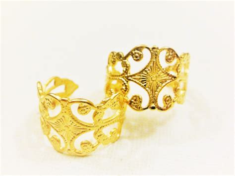 Vermeil, Gold Ring, Vermeil 18k Gold Over 925 Sterling Silver Adjustable Ring, Matte Gold Ring ...