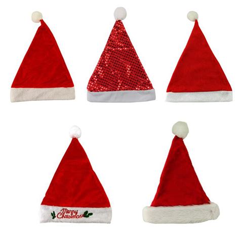 5PC Kids christmas hat Children Christmas Party Santa Hat Red Cap for Santa Claus Costume ...