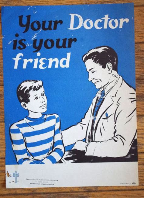 Vintage 1950s PSA Health Poster Your Doctor is Your Friend Health And ...