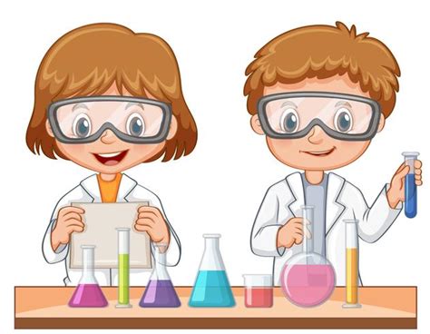 Two students do science experiment 418792 Vector Art at Vecteezy