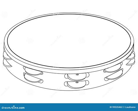 Isolated Tambourine Outline Stock Vector - Illustration of style, sketch: 99535462