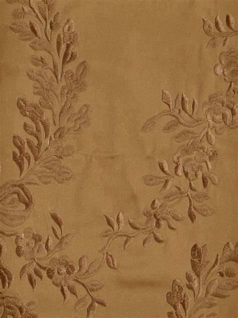 Silver Beach Embroidered Plush Vines Faux Silk Custom Made Curtains