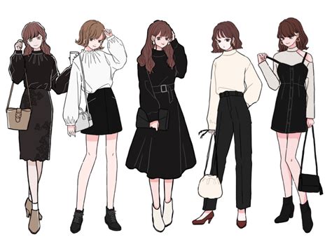 なちこ on Twitter | Art clothes, Fashion design drawings, Cute art styles