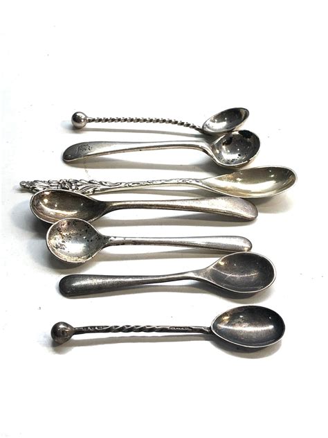 Selection of antique silver salt spoons