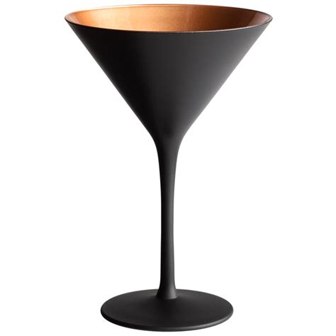 Stolzle 1400025T/2494 Glisten 8.5 oz. Matte Black/Copper Martini Glass - 6/Case