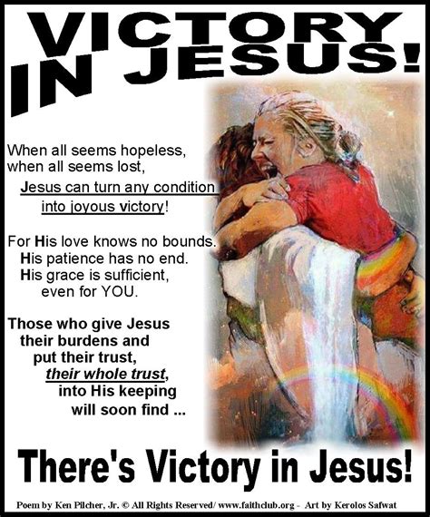 Victory in Jesus! | Faithclub.org | Christian poems, Jesus peace, Bible encouragement