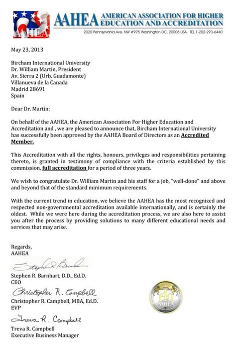 AAHEA - American Association for Higher Education and Accreditation - BIU HUMAN NETWORK