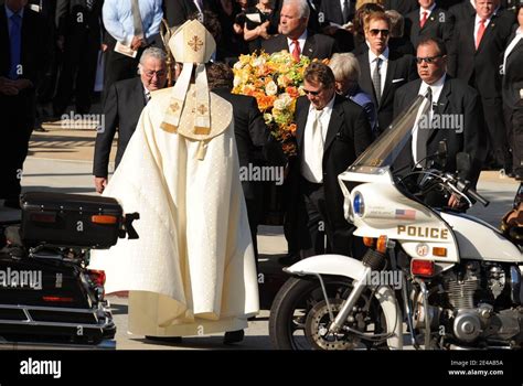 Ryan O'Neal attends the Farrah Fawcett Funeral Service held at the ...