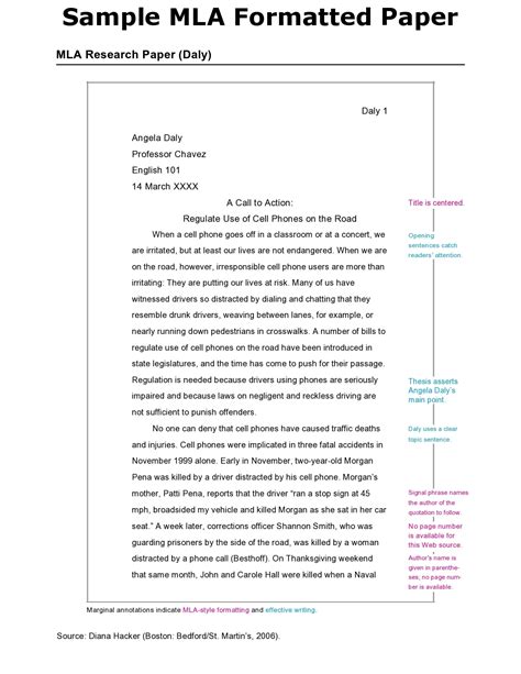 Research Paper Format Template