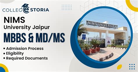 NIMS University Jaipur: MBBS, MD/MS Admission, and Eligibility – College Storia