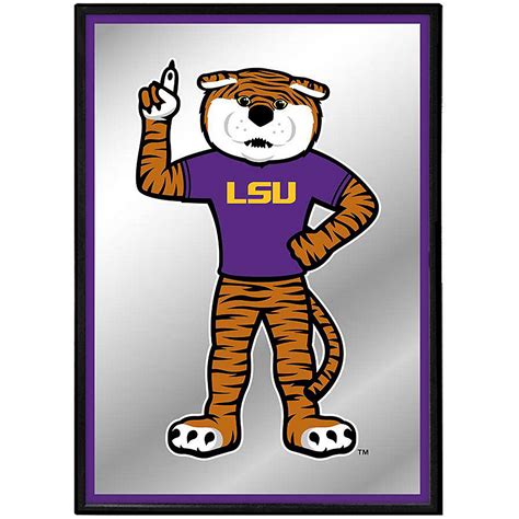 The Fan-Brand Louisiana State University Mascot Framed Mirrored Wall ...