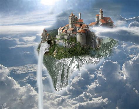 1920x1080px, 1080P free download | Floating castle, fantasy, floating ...