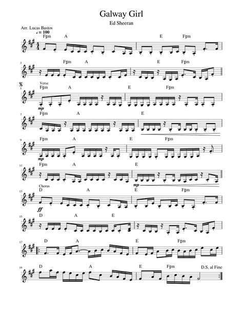 Galway Girl EdSheeran Arr.LucasBastos Sheet music for Violin (Solo) | Musescore.com