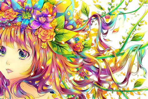 Download Colorful Colors Rainbow Anime Original HD Wallpaper by Raayzel