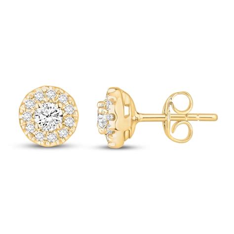 Diamond Stud Earrings 1/2 ct tw Round 18K Yellow Gold | Jared