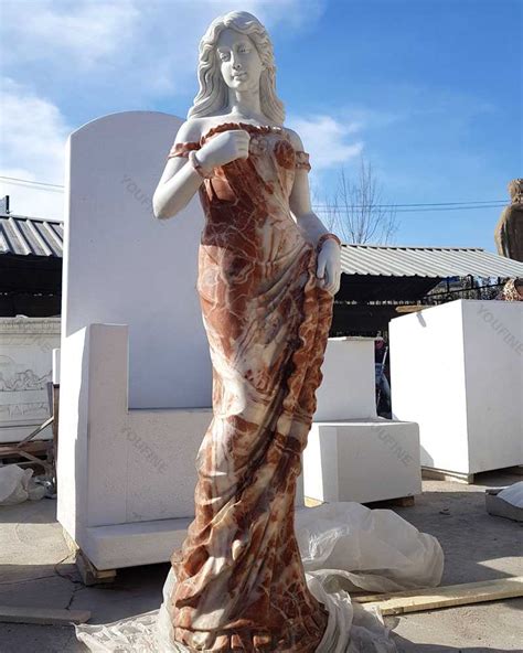 Outdoor life size marble stone beautiful standing woman sculptures in ...