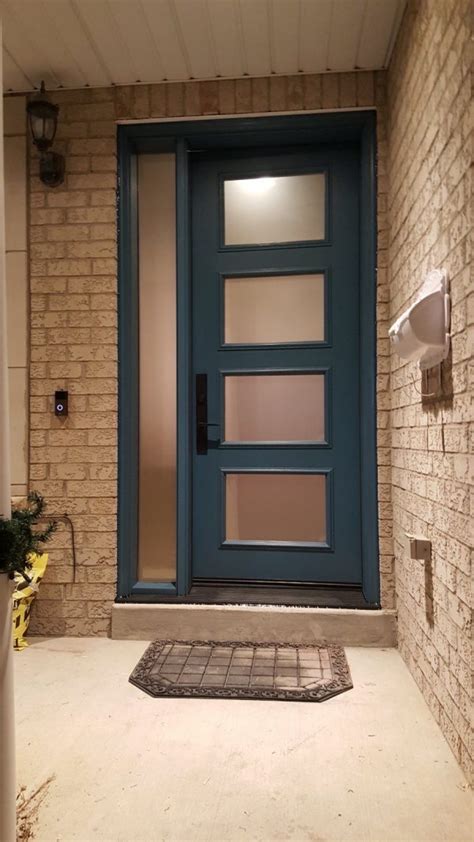 Modern Style Fiberglass Single Front Entry Door 4 Panel - Modern Doors