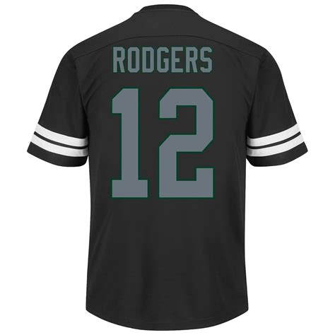 NFL Aaron Rodgers Green Bay Packers BLACK Hashmark Jersey T-Shirt - Men ...