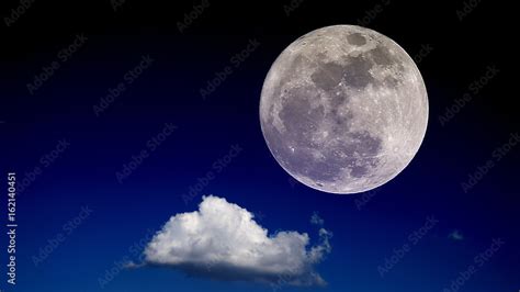 big moon blue sky night clouds background supermoon Stock Photo | Adobe ...