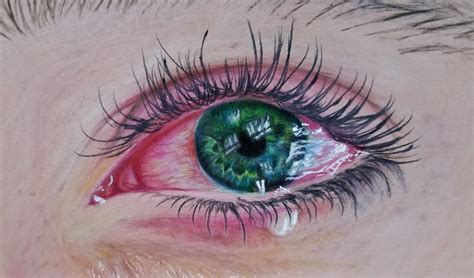 teary eye drawing #realism #redeye | Eye drawing, Oil pastel art ...