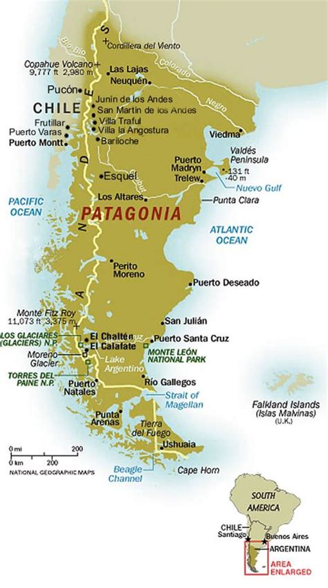 Patagónia Mapa | Portugal Cidades