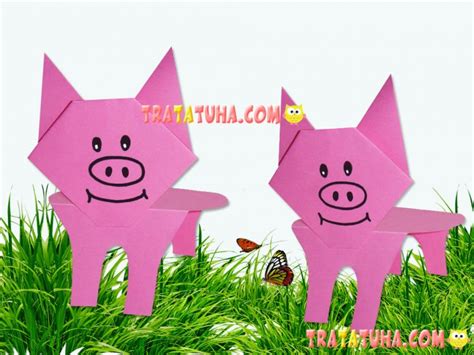 Origami Pig Face: a Simple Variant for Kids