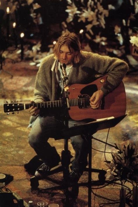 Kurt Cobain playing 'unplugged' for MTV (I think). That night he ...