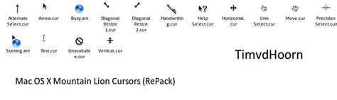 Mac OS X Mountain Lion Cursors by timvdhoorn on DeviantArt