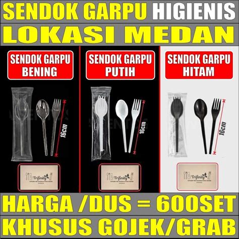 Jual Sendok Garpu Plastik Higienis Set Bening / Hitam / Putih Sekali ...