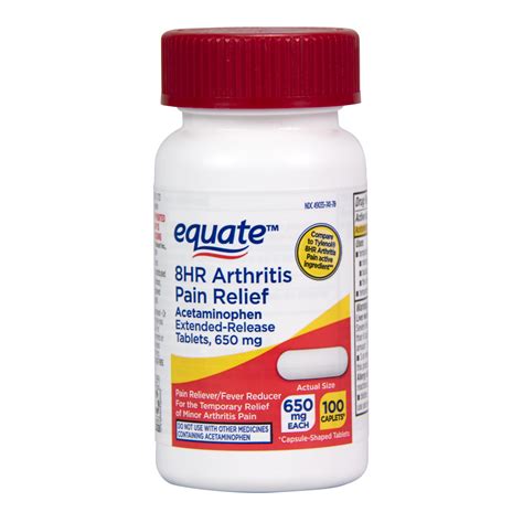 Equate Acetaminophen Extended-Release Tablets, 650 mg, Arthritis Pain ...