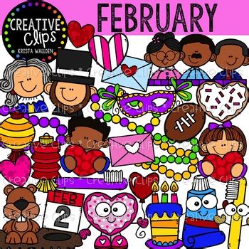 February Clipart {Creative Clips Clipart} by Krista Wallden - Creative ...