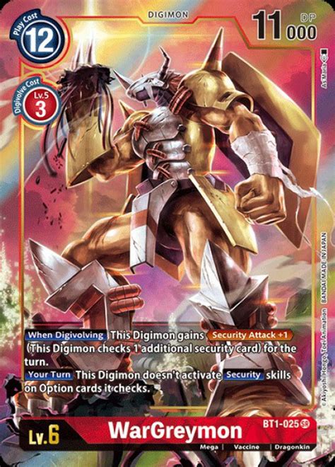 Digimon Trading Card Game 2020 V.1 Single Card Super Rare WarGreymon ...